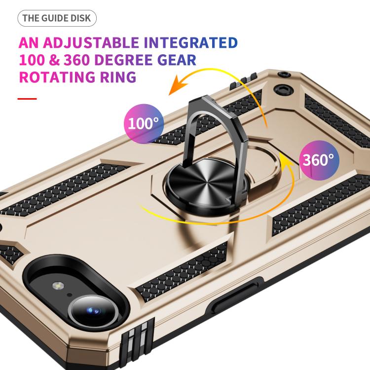 For iPhone 17e / 16e Shockproof TPU Hybrid PC Phone Case with Holder