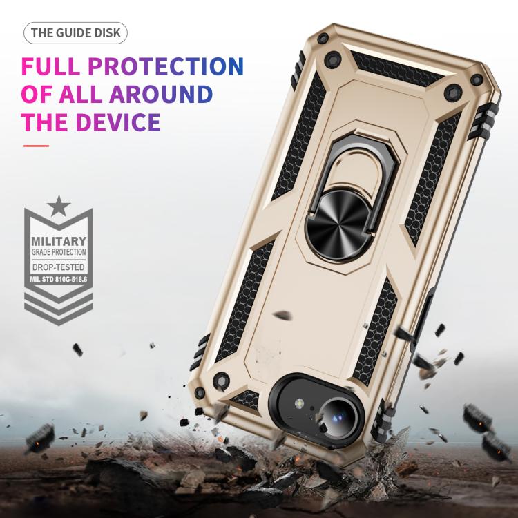 For iPhone 17e / 16e Shockproof TPU Hybrid PC Phone Case with Holder