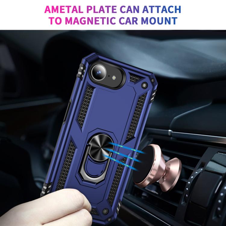 For iPhone 17e / 16e Shockproof TPU Hybrid PC Phone Case with Holder