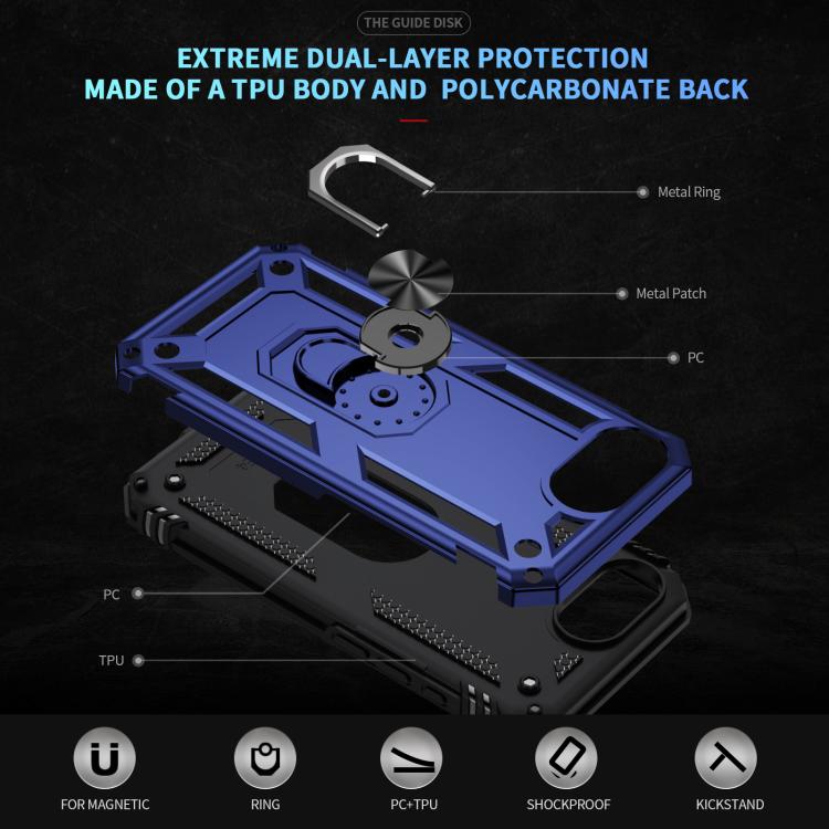 For iPhone 17e / 16e Shockproof TPU Hybrid PC Phone Case with Holder