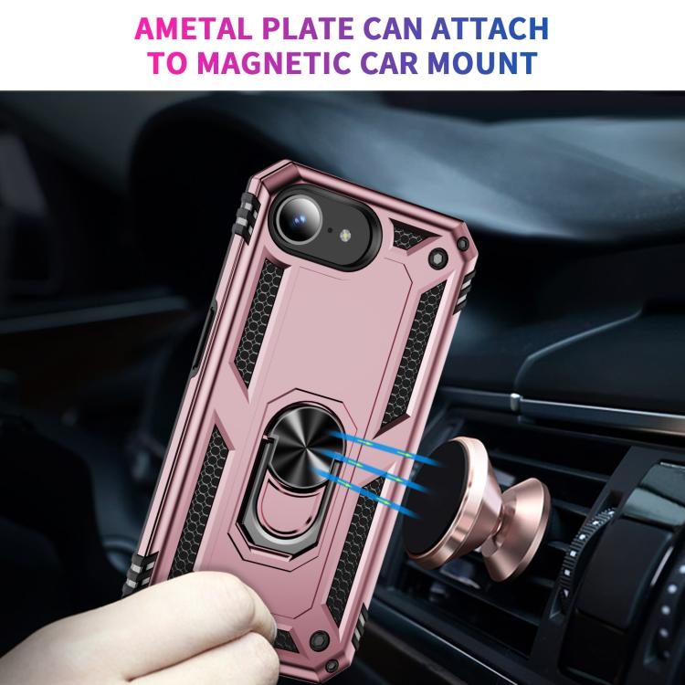 For iPhone 17e / 16e Shockproof TPU Hybrid PC Phone Case with Holder