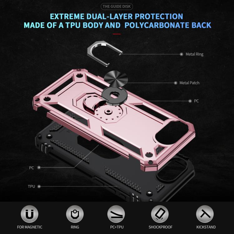 For iPhone 17e / 16e Shockproof TPU Hybrid PC Phone Case with Holder