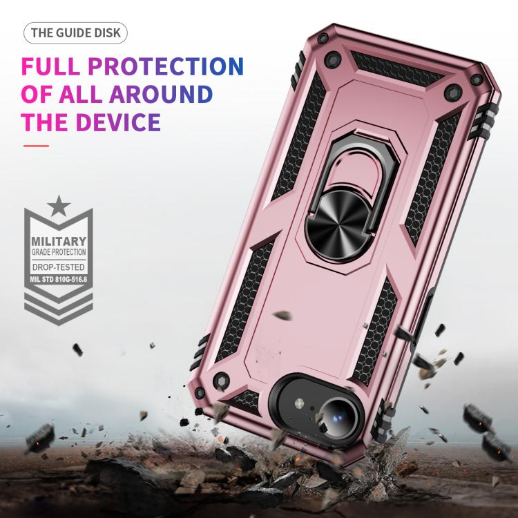 For iPhone 17e / 16e Shockproof TPU Hybrid PC Phone Case with Holder