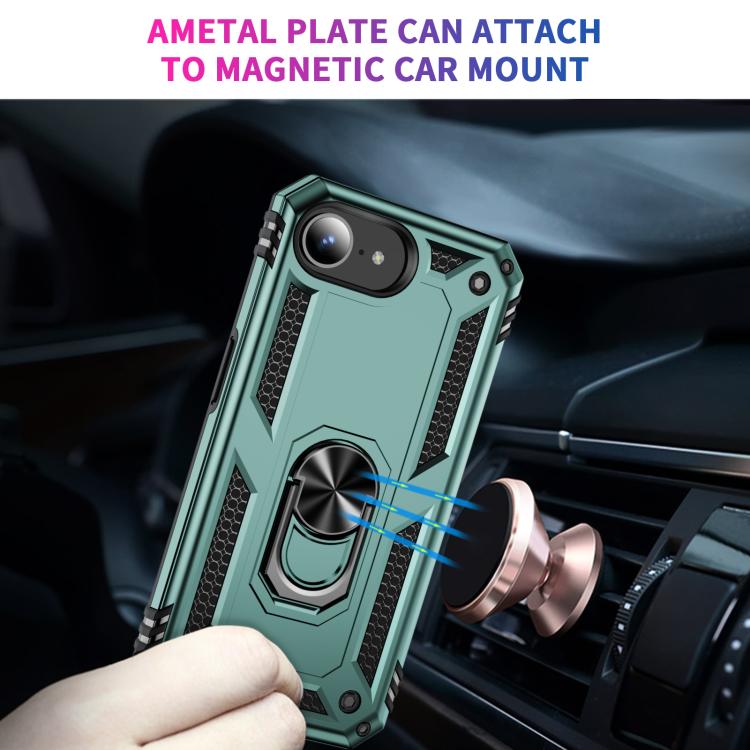 For iPhone 17e / 16e Shockproof TPU Hybrid PC Phone Case with Holder