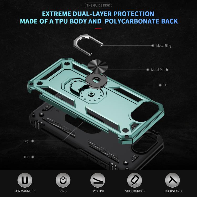 For iPhone 17e / 16e Shockproof TPU Hybrid PC Phone Case with Holder