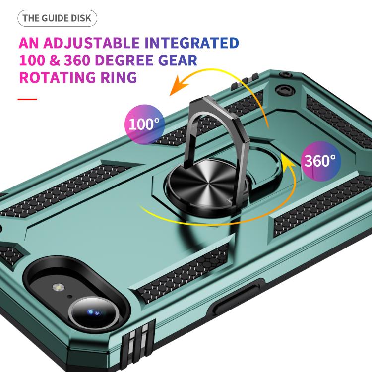 For iPhone 17e / 16e Shockproof TPU Hybrid PC Phone Case with Holder