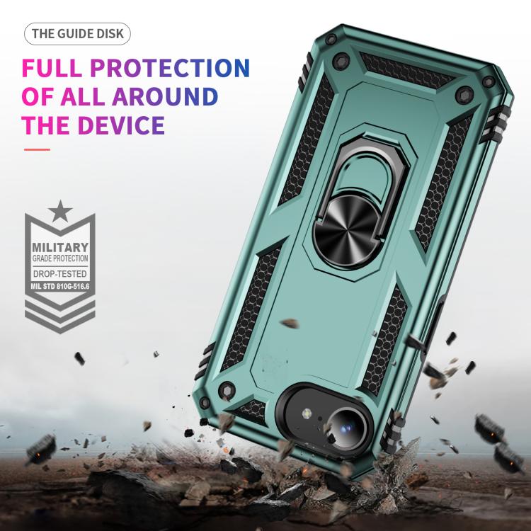 For iPhone 17e / 16e Shockproof TPU Hybrid PC Phone Case with Holder