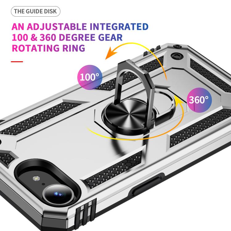 For iPhone 17e / 16e Shockproof TPU Hybrid PC Phone Case with Holder