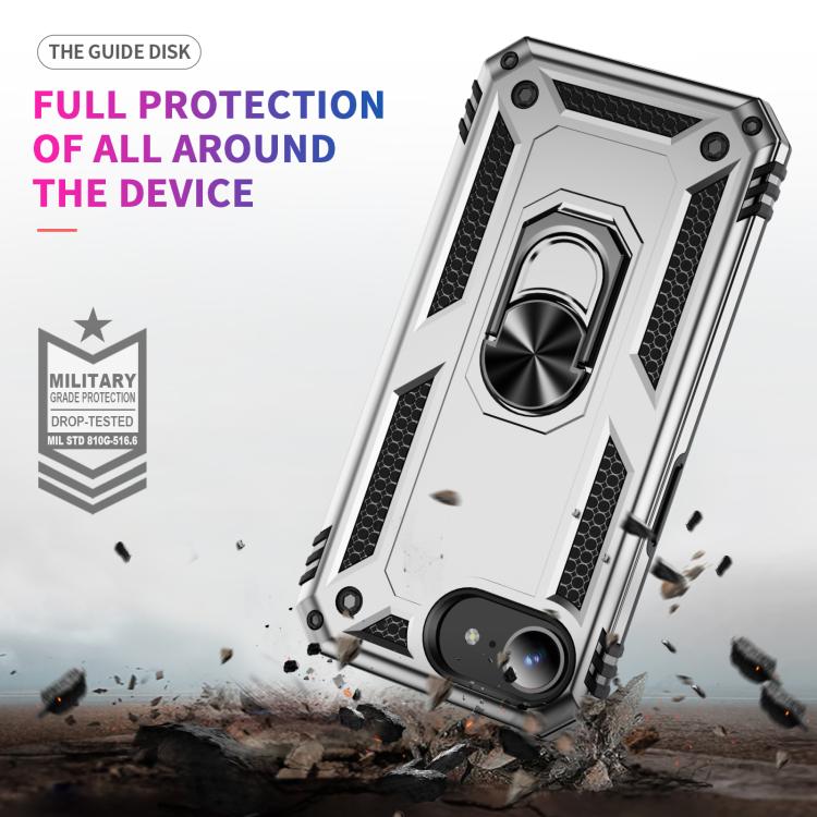 For iPhone 17e / 16e Shockproof TPU Hybrid PC Phone Case with Holder