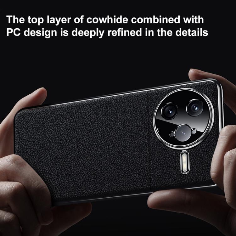 For Redmi K70 Genuine Leather PC Phone Case
