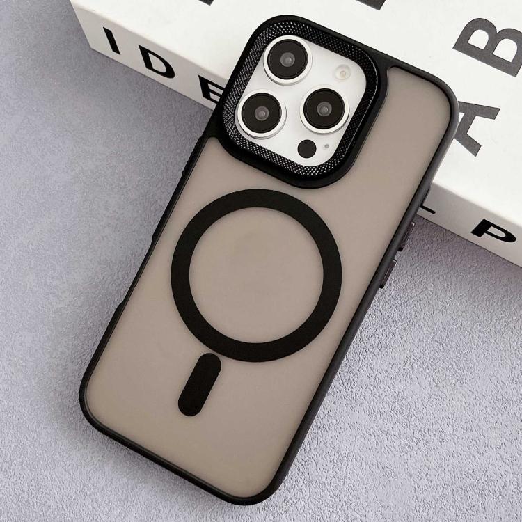 For iPhone 16 Pro Diamond Lens Frame PC Hybrid TPU MagSafe Phone Case