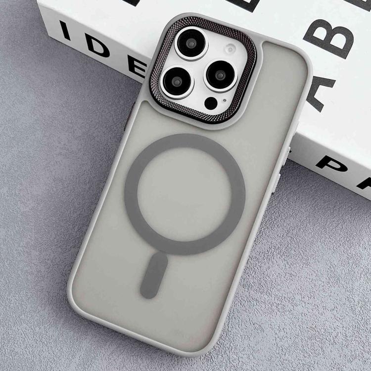 For iPhone 15 Pro Diamond Lens Frame PC Hybrid TPU MagSafe Phone Case