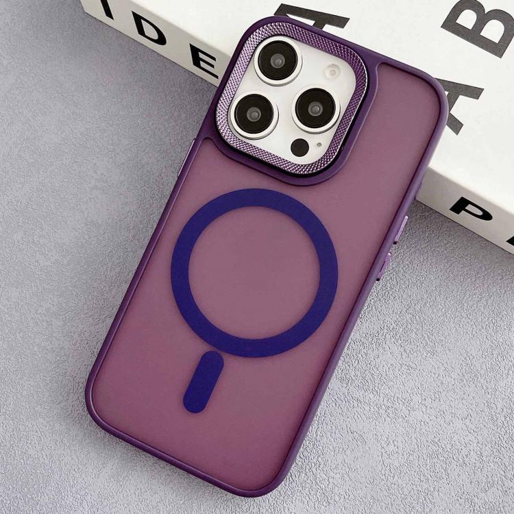 For iPhone 14 Pro Diamond Lens Frame PC Hybrid TPU MagSafe Phone Case