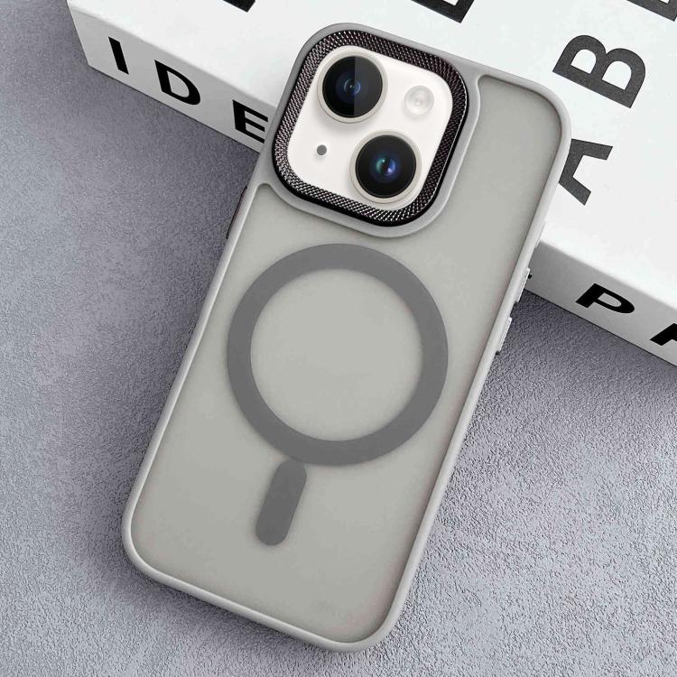 For iPhone 13 Diamond Lens Frame PC Hybrid TPU MagSafe Phone Case