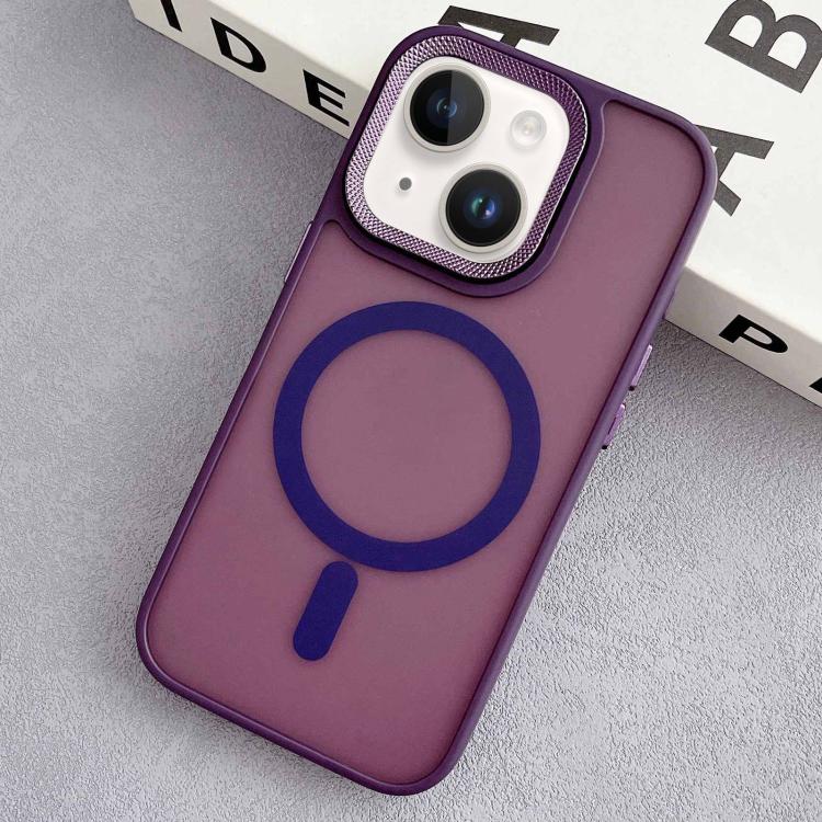 For iPhone 13 Diamond Lens Frame PC Hybrid TPU MagSafe Phone Case