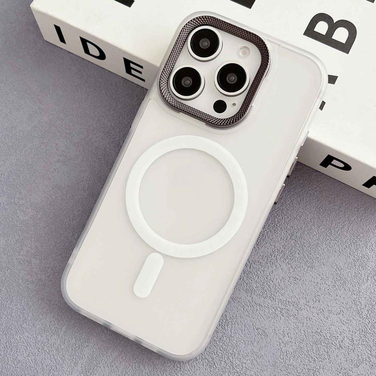 For iPhone 12 Pro Diamond Lens Frame PC Hybrid TPU MagSafe Phone Case
