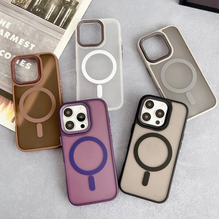 For iPhone 16 Pro Diamond Lens Frame PC Hybrid TPU MagSafe Phone Case