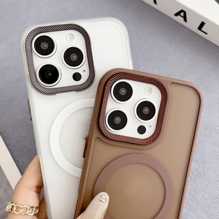 For iPhone 14 Pro Max Diamond Lens Frame PC Hybrid TPU MagSafe Phone Case