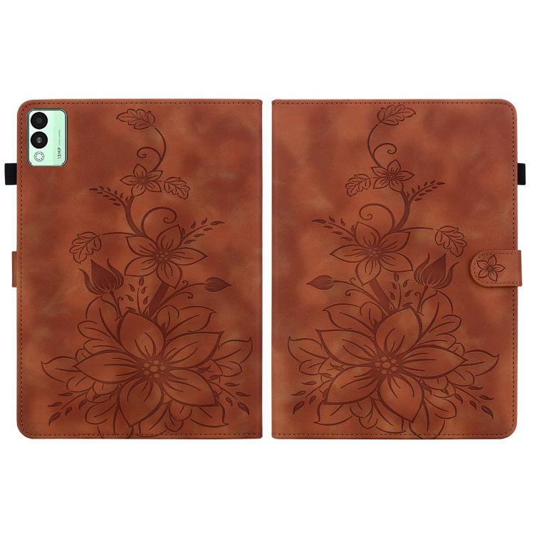 For Tecno Megapad 11 Lily Embossed Leather Tablet Case