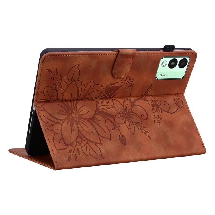 For Tecno Megapad 11 Lily Embossed Leather Tablet Case