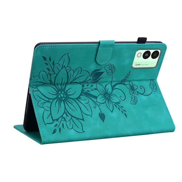 For Tecno Megapad 11 Lily Embossed Leather Tablet Case