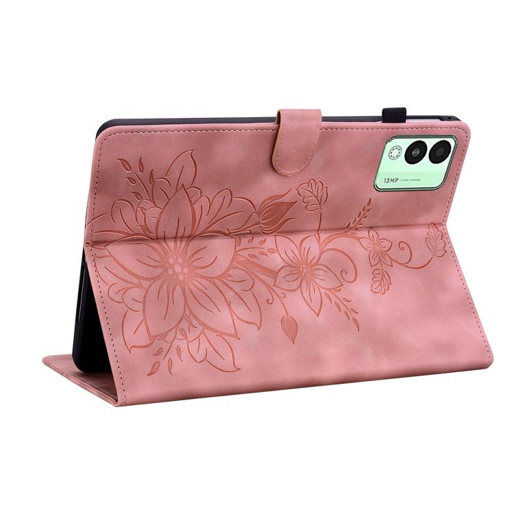 For Tecno Megapad 11 Lily Embossed Leather Tablet Case