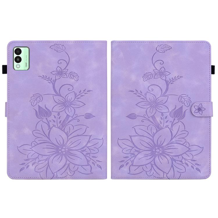 For Tecno Megapad 11 Lily Embossed Leather Tablet Case