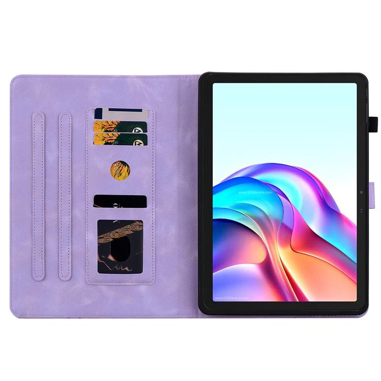 For Tecno Megapad 11 Lily Embossed Leather Tablet Case