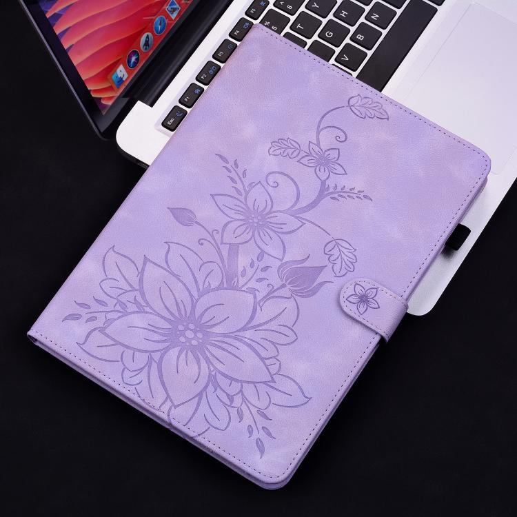 For Tecno Megapad 11 Lily Embossed Leather Tablet Case