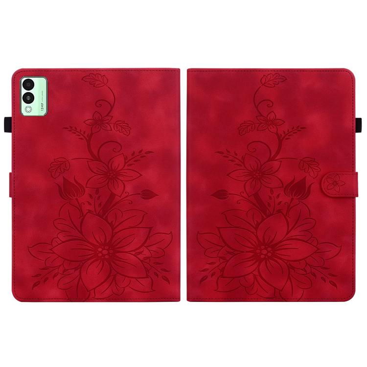 For Tecno Megapad 11 Lily Embossed Leather Tablet Case