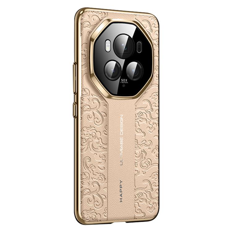 For Honor Magic6 Cloud Dragon Pattern Plain Leather PC Phone Case