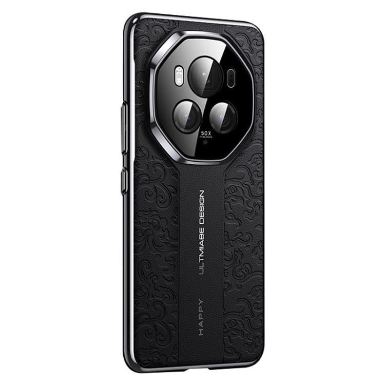 For Honor Magic6 Cloud Dragon Pattern Plain Leather PC Phone Case