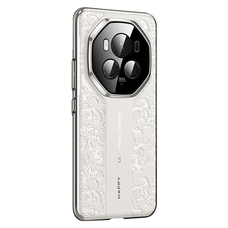 For Honor Magic6 Cloud Dragon Pattern Plain Leather PC Phone Case