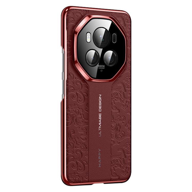 For Honor Magic6 Pro Cloud Dragon Pattern Plain Leather PC Phone Case