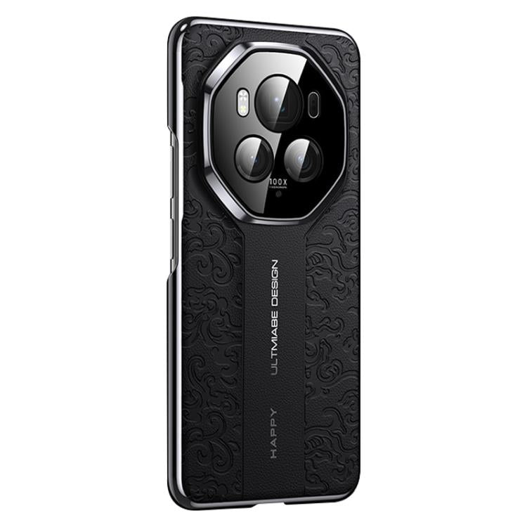 For Honor Magic6 Pro Cloud Dragon Pattern Plain Leather PC Phone Case
