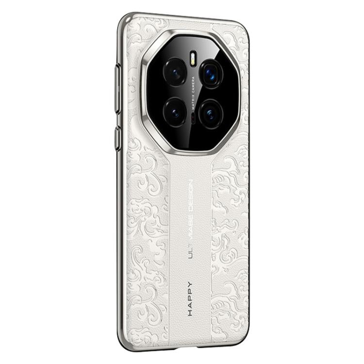 For Honor Magic7 Pro Cloud Dragon Pattern Plain Leather PC Phone Case