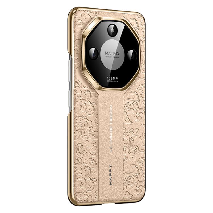 For Honor X50 Cloud Dragon Pattern Plain Leather PC Phone Case