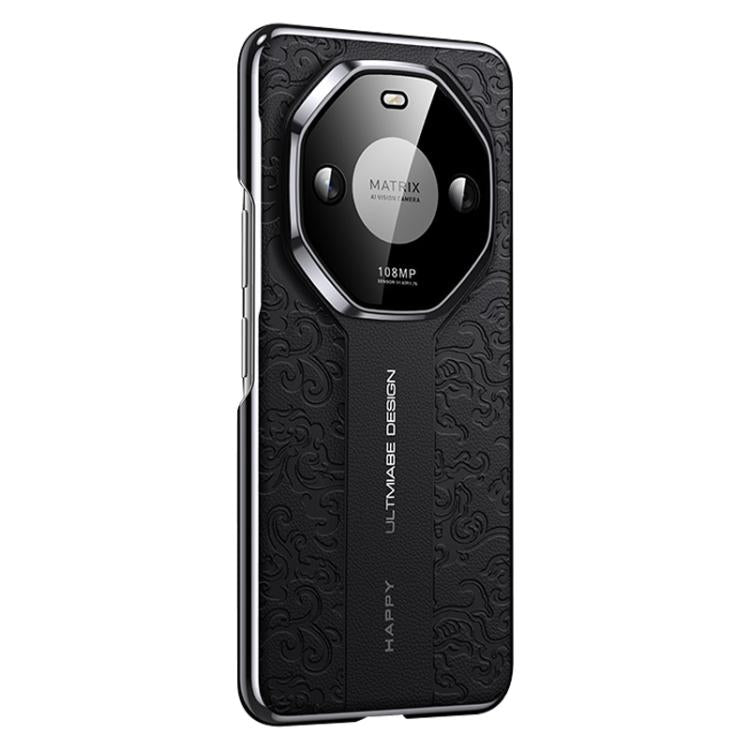 For Honor X50 Pro Cloud Dragon Pattern Plain Leather PC Phone Case