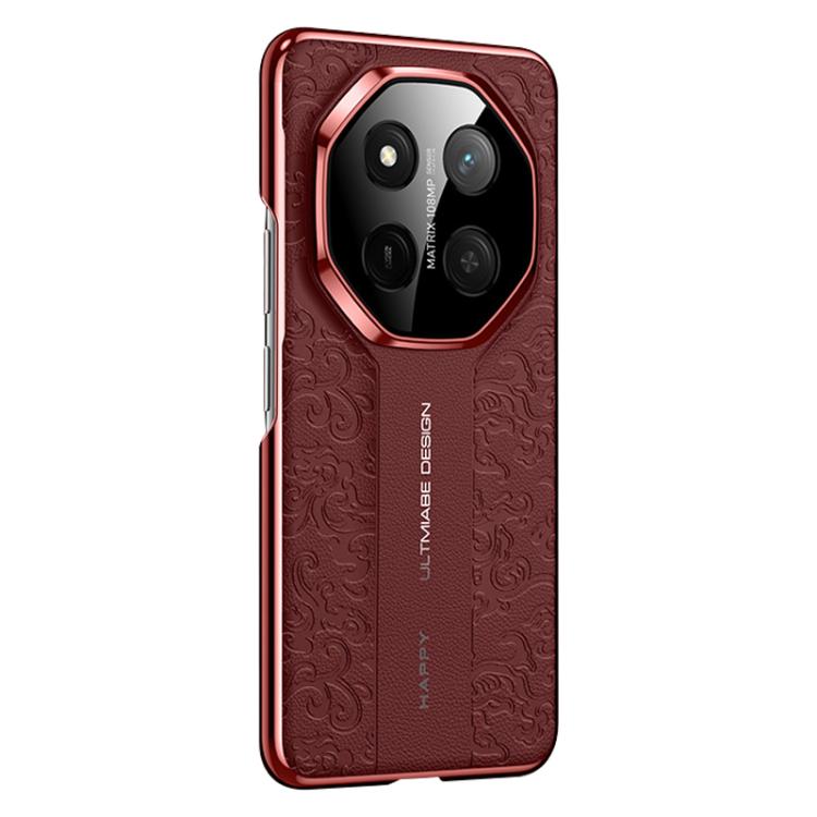 For Honor X60 Pro Cloud Dragon Pattern Plain Leather PC Phone Case