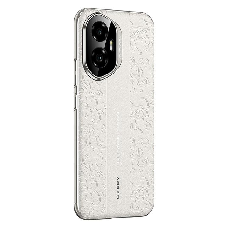 For Honor 300 Cloud Dragon Pattern Plain Leather PC Phone Case