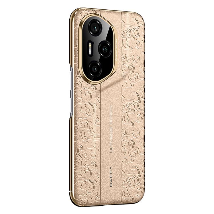 For Honor 300 Pro Cloud Dragon Pattern Plain Leather PC Phone Case