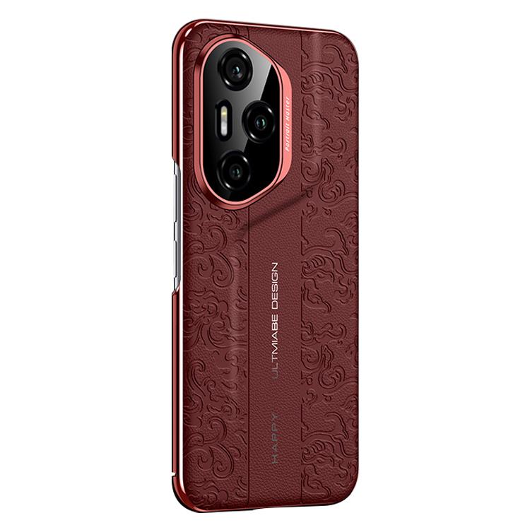 For Honor 300 Pro Cloud Dragon Pattern Plain Leather PC Phone Case