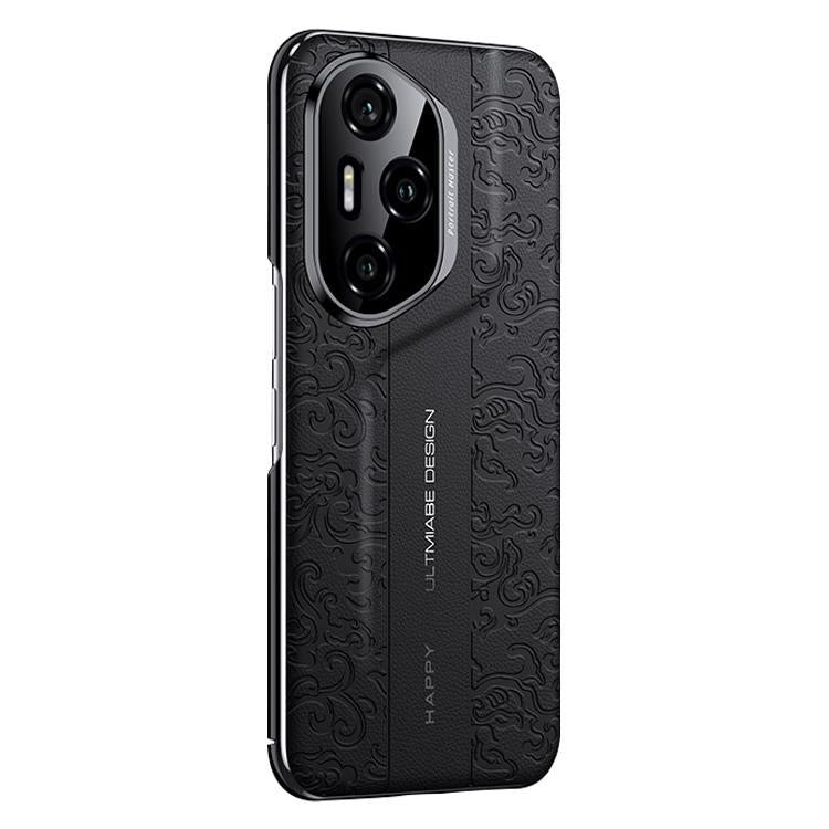 For Honor 300 Pro Cloud Dragon Pattern Plain Leather PC Phone Case