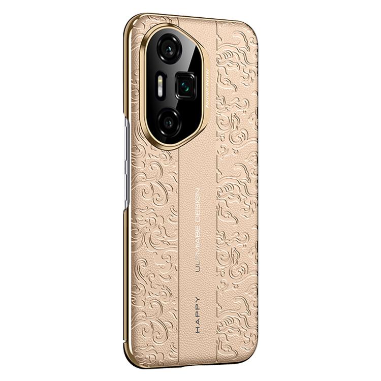 For Honor 300 Ultra Cloud Dragon Pattern Plain Leather PC Phone Case