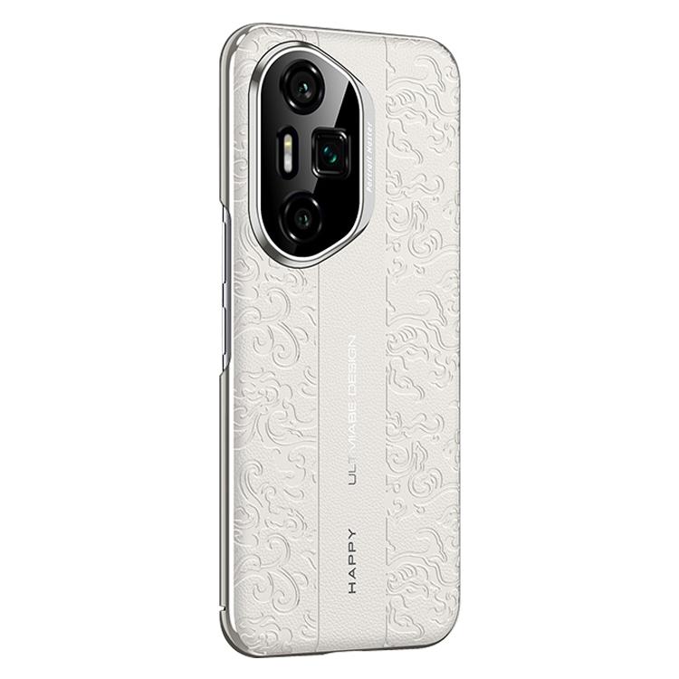 For Honor 300 Ultra Cloud Dragon Pattern Plain Leather PC Phone Case
