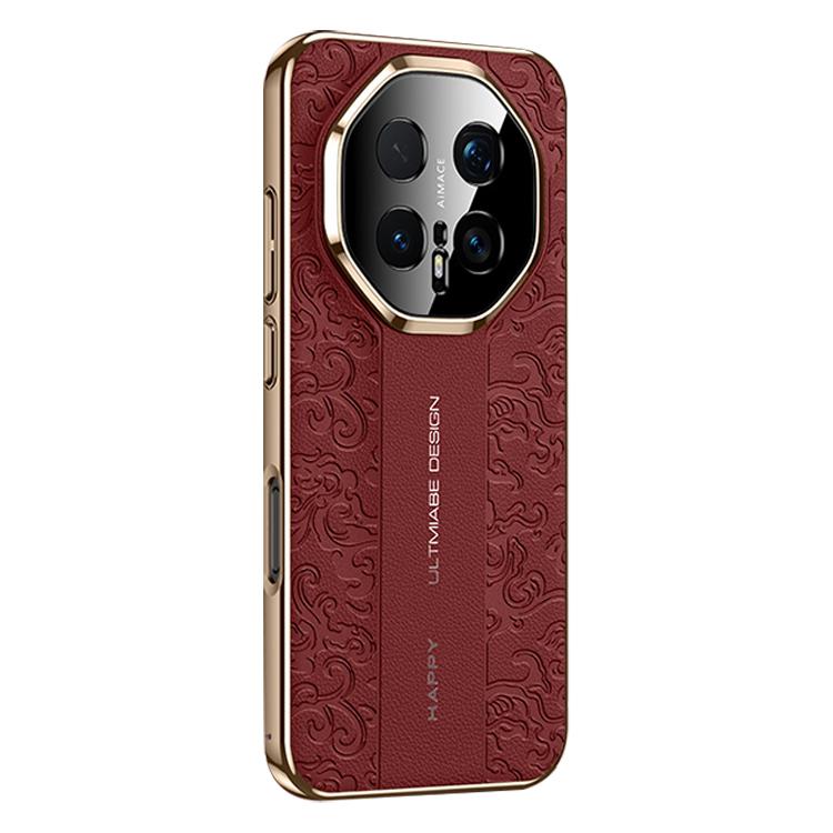 For Honor Magic8 Pro Cloud Dragon Pattern Plain Leather PC Phone Case