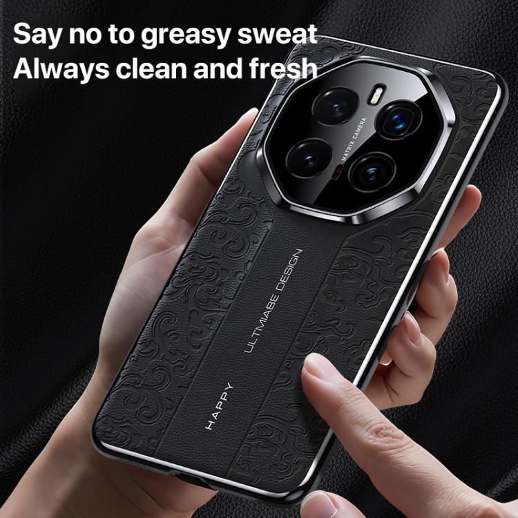 For Honor Magic7 Cloud Dragon Pattern Plain Leather PC Phone Case