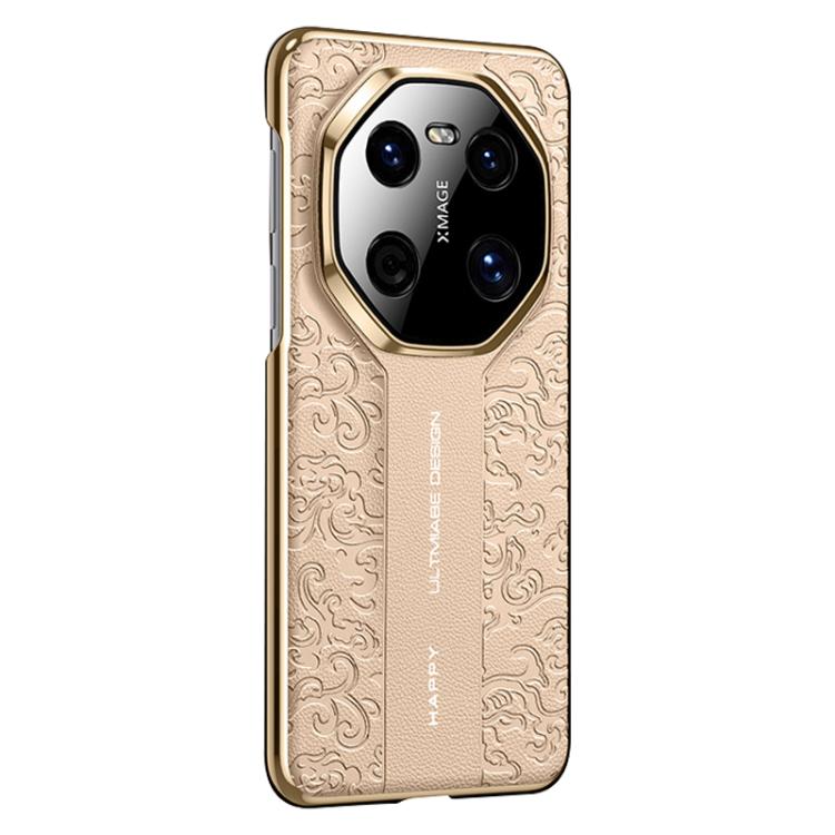 For Huawei Mate 40 Cloud Dragon Pattern Plain Leather PC Phone Case