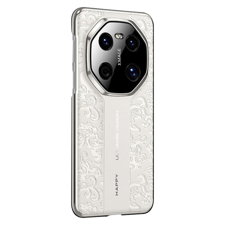 For Huawei Mate 40 Cloud Dragon Pattern Plain Leather PC Phone Case