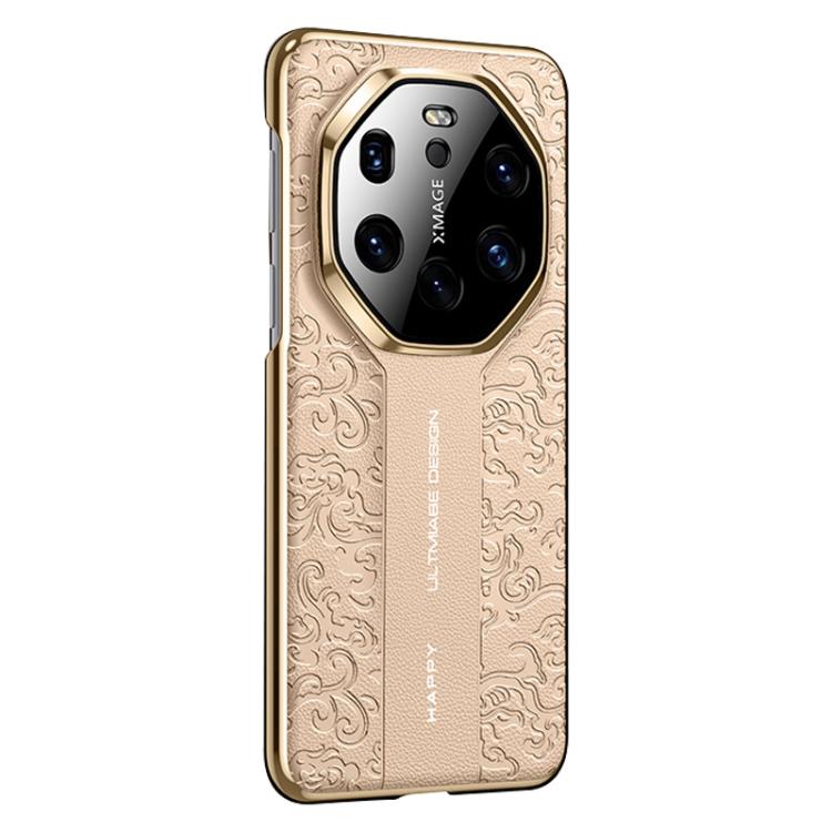 For Huawei Mate 40 RS Porsche Design Cloud Dragon Pattern Plain Leather PC Phone Case